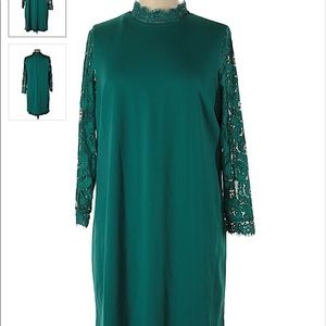 Teal Mock Shift Dress